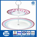 2pcs cake stand with 10.5" ceramic plate and 7.5" dessert plate wedding cake stand